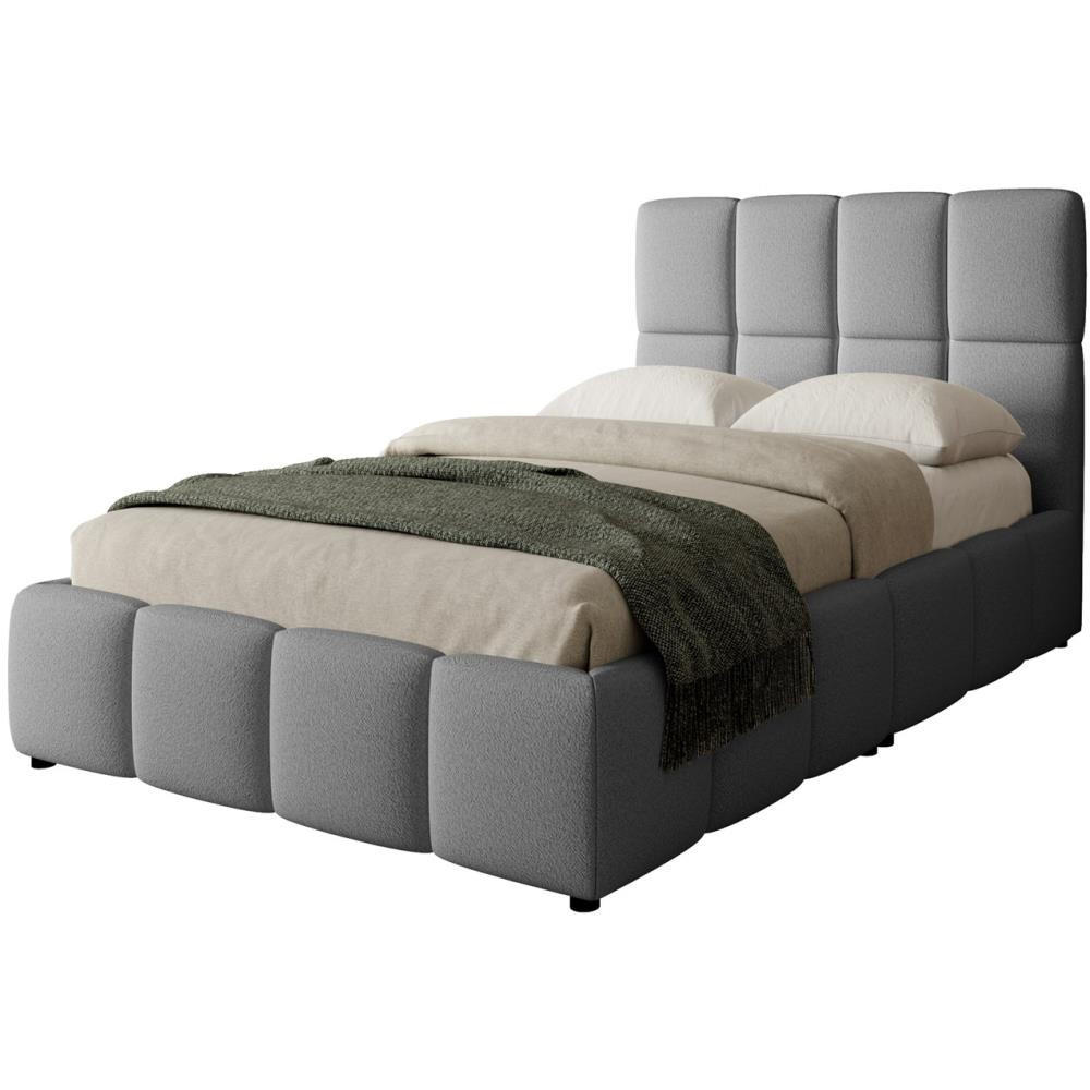 POLSTERBETT Nostro mit Bettkasten 140x200 cm grau - Schwarz/Grau, Textil (140/200cm) - Beautysofa