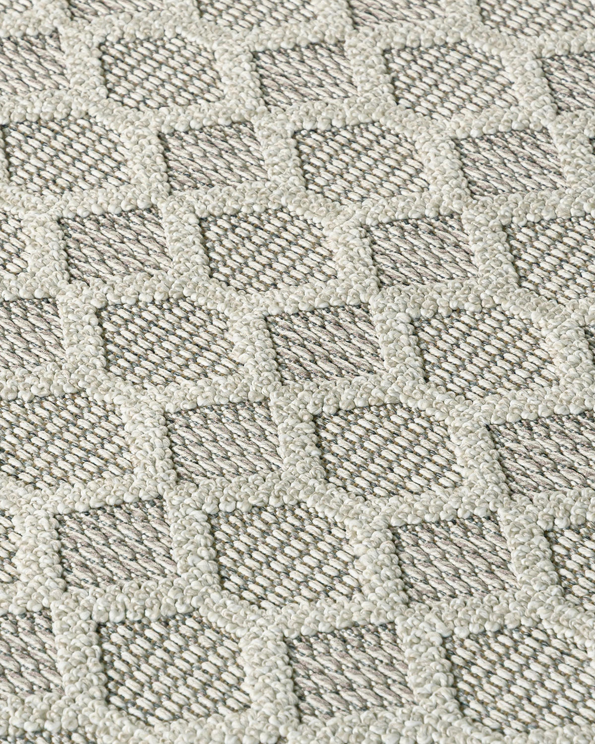 TEPPICH In-& Outdoor Cangas Genio Mazovia 120x170cm Beige Ecru Abstrakt Kurzflor - Ecru, Textil (120/170cm) - Mazovia