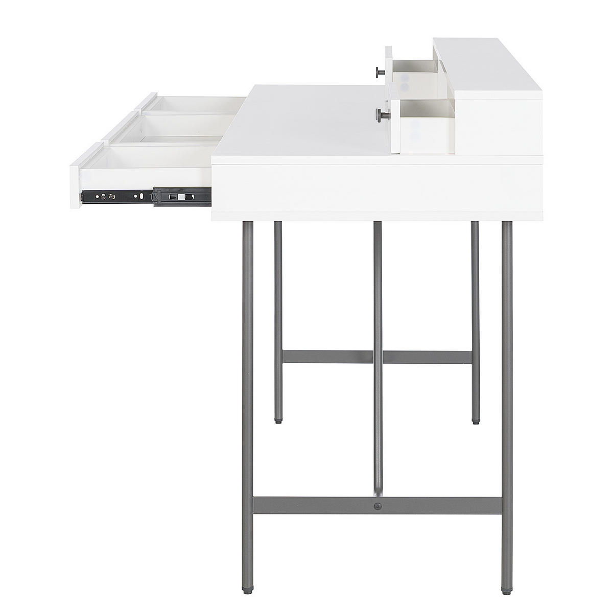 SCHREIBTISCH - Weiß / Schwarz - Weiß, Holzwerkstoff/Metall (55/120/87cm) - home24