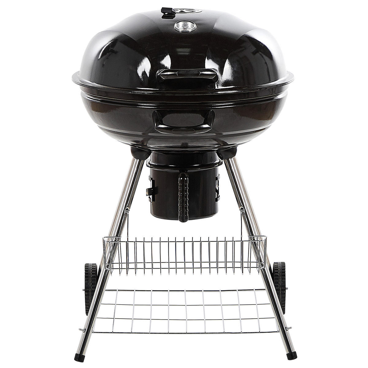 HOLZKOHLE-KUGELGRILL Stah schwarz Marapi - Schwarz, Metall (59/92/58cm)