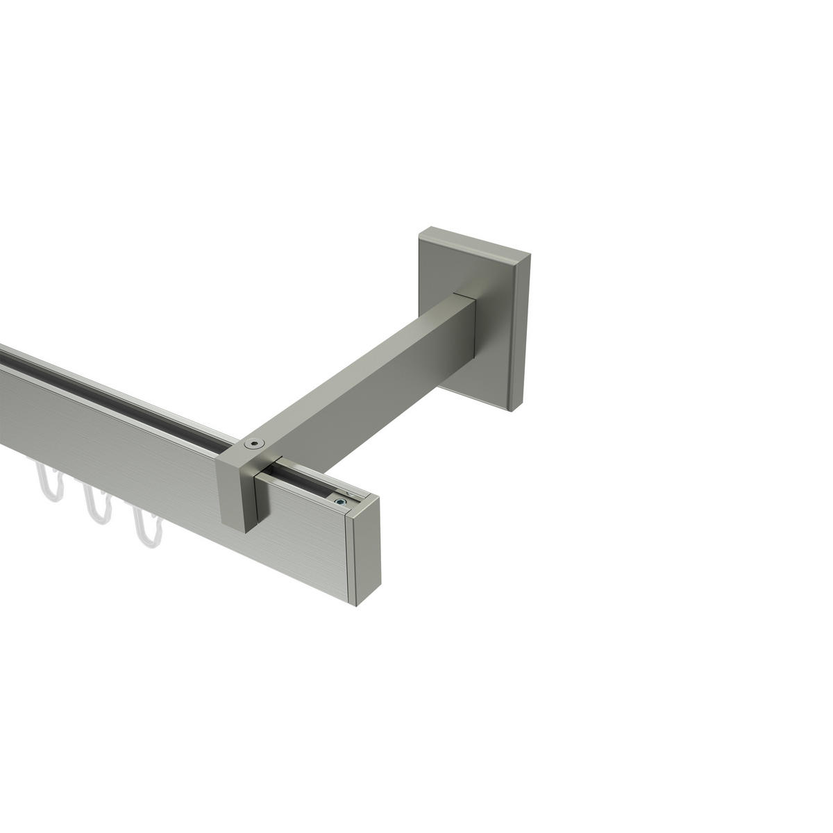INNENLAUF-GARDINENSTANGEN-SET Smartline Paxo 180 cm, 1-läufig, 14x35 mm Edelstahl-Optik - Edelstahlfarben, Metall (180cm) - INTERDECO