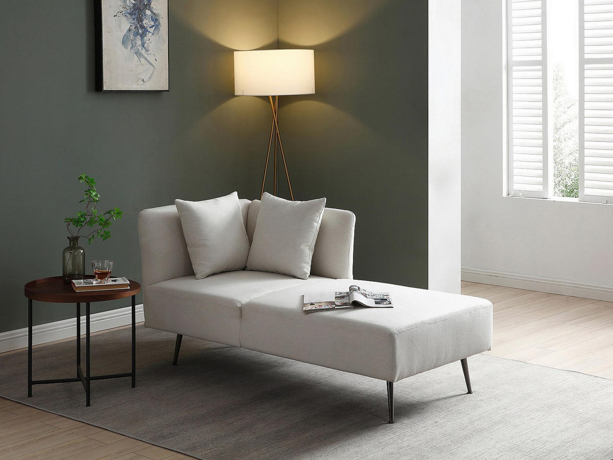 RECAMIERE ohne Schlaffunktion - 1 -Sitzer - Polyester - cremefarben - NAPASA - Creme, Textil (162/77/82cm) - Vente-Unique