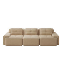 MODULSOFA boneless mit Tiefsitz 74 cm Cord Beige 3-Sitzer - Beige, Kunststoff (104/69/293cm) - Meubliv