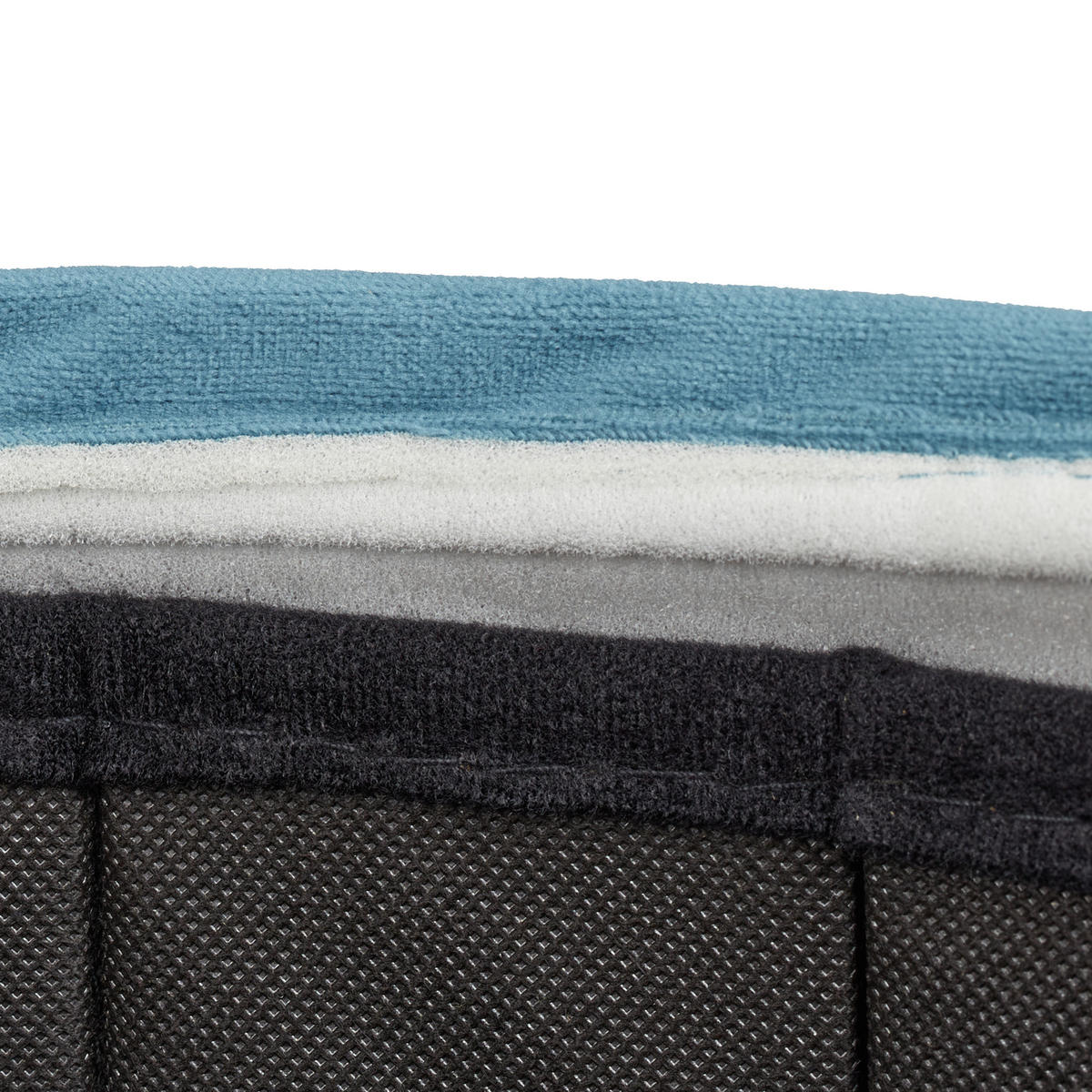 SITZHOCKER - Hellblau, Holzwerkstoff/Textil (57/31/57cm) - Relaxdays