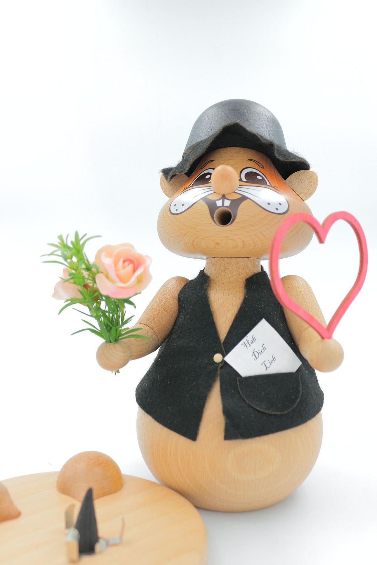 RAUCHFIGUR Hamster Romantiker 24 cm - Multicolor, Holz (15/1/0.1cm)