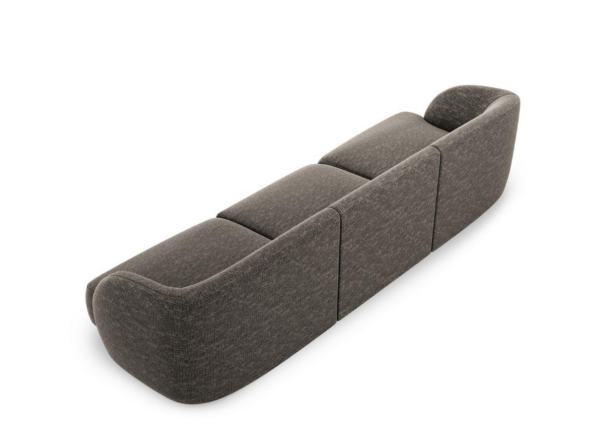SOFA Miley aus Chenille-Stoff grau 3 Sitzplätze - Grau, Textil (90/70/255cm) - Micadoni