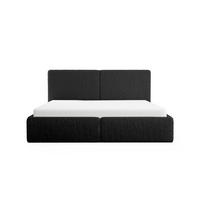 POLSTERBETT Riberia Slim 200x200 cm, Schwarz - Schwarz, Textil (200/200cm) - Fedve