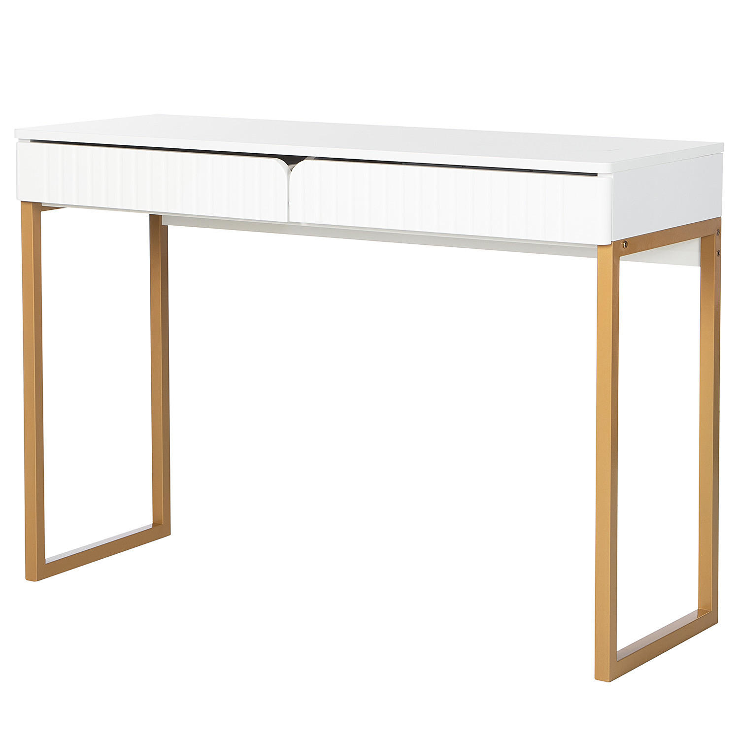 SCHREIBTISCH - Goldfarben, Holzwerkstoff/Metall (40/110/75cm) - home24