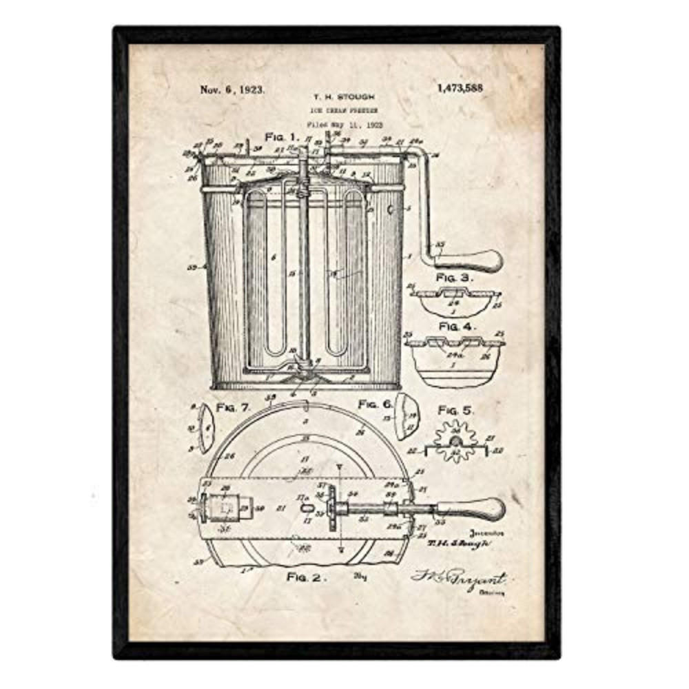 POSTER Eis Gefrierschrank Patent A3 Rahmenlos - Klar, Papier (29.7/5/42cm) - Nacnic