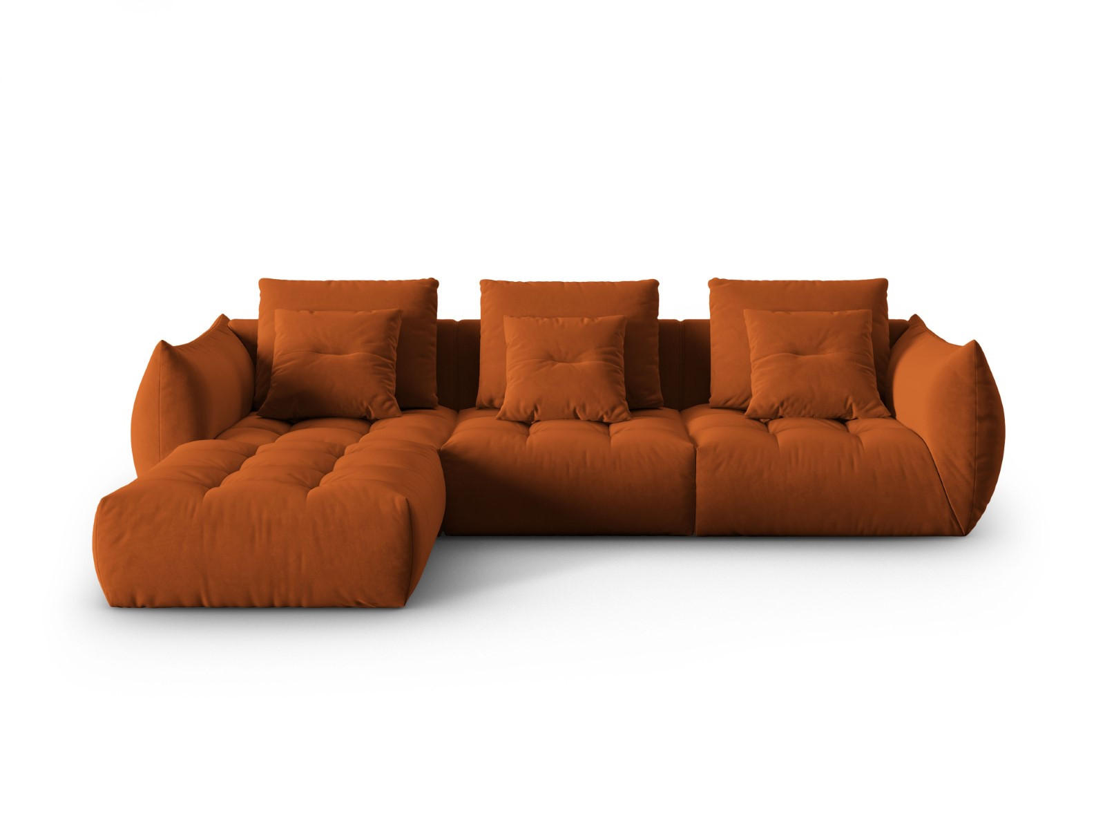 ECKSOFA modular links Bloom aus Samt terrakotta 2 Sitzplätze - Terracotta, Textil (216/332cm) - Micadoni