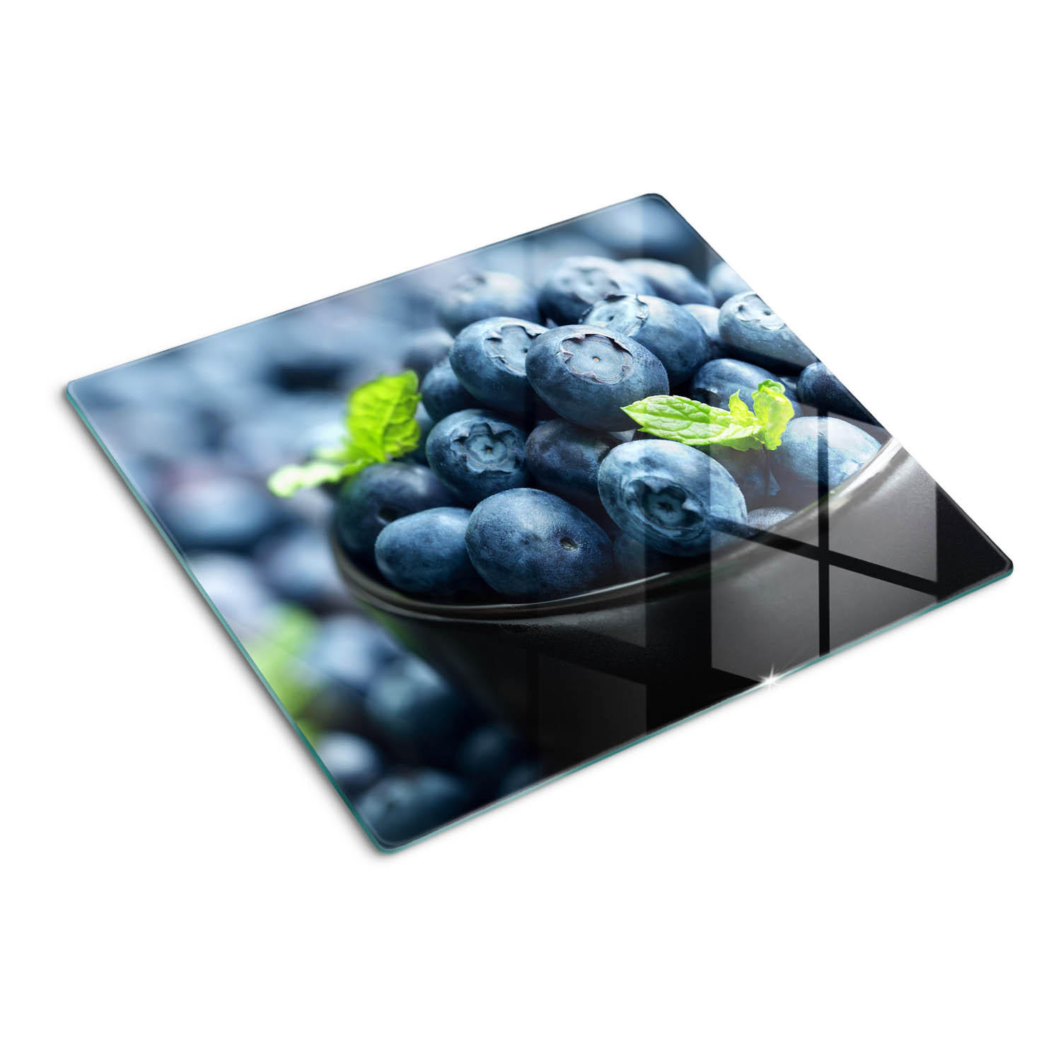 GLASPLATTE 60x52 cm Blaubeeren - Blau, Glas (60/0.4/52cm) - TULUP