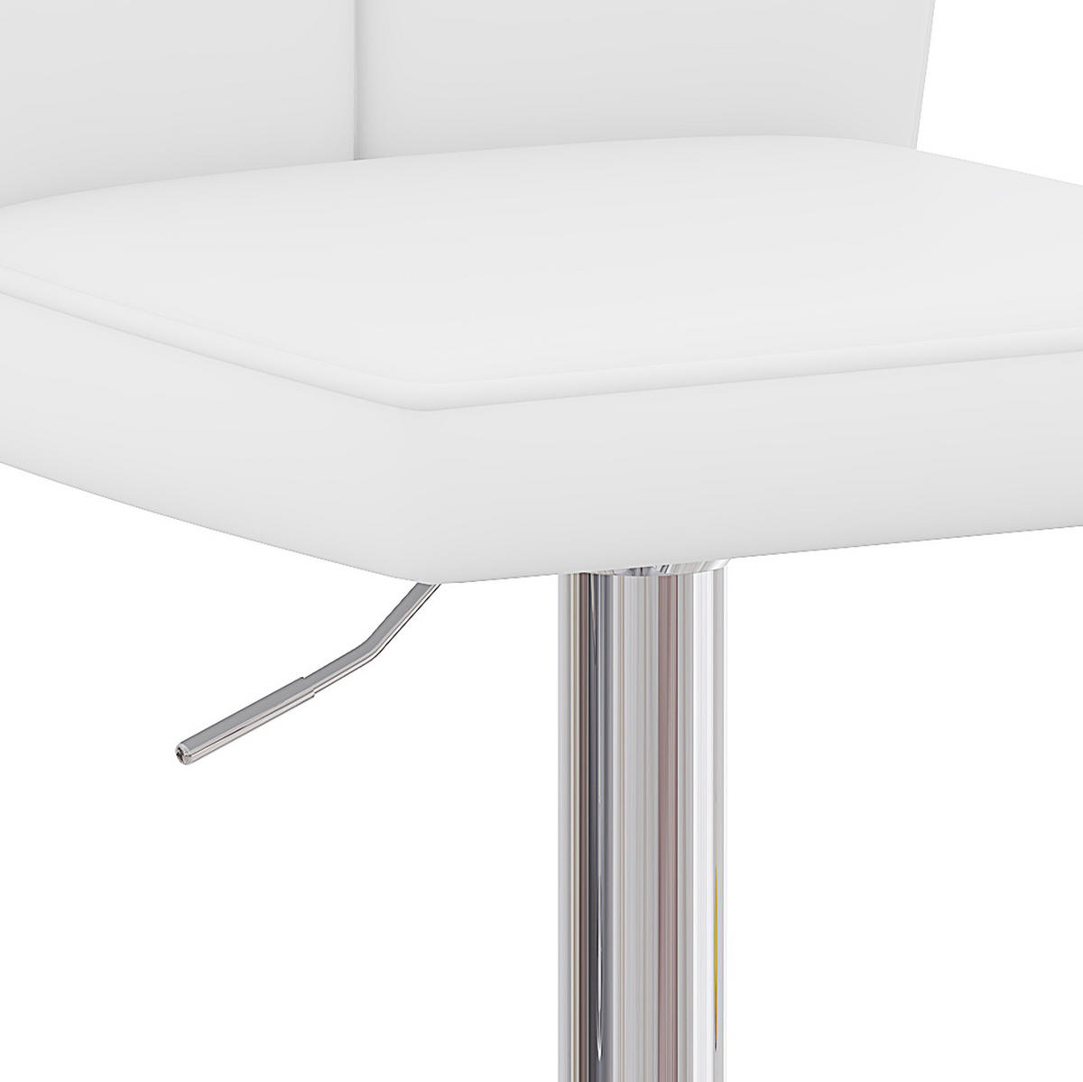 BARHOCKER 2er-Set höhenverstellbar 95,5-117,5 cm Weiß/Silber - Weiß, Metall (44/117.5/44.5cm) - Meubliv