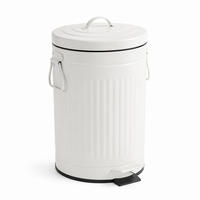 MÜLLEIMER Weiß 12 l Tretpedal Softclose Metall - Weiß, Kunststoff/Metall (25/41/25cm) - Relaxdays