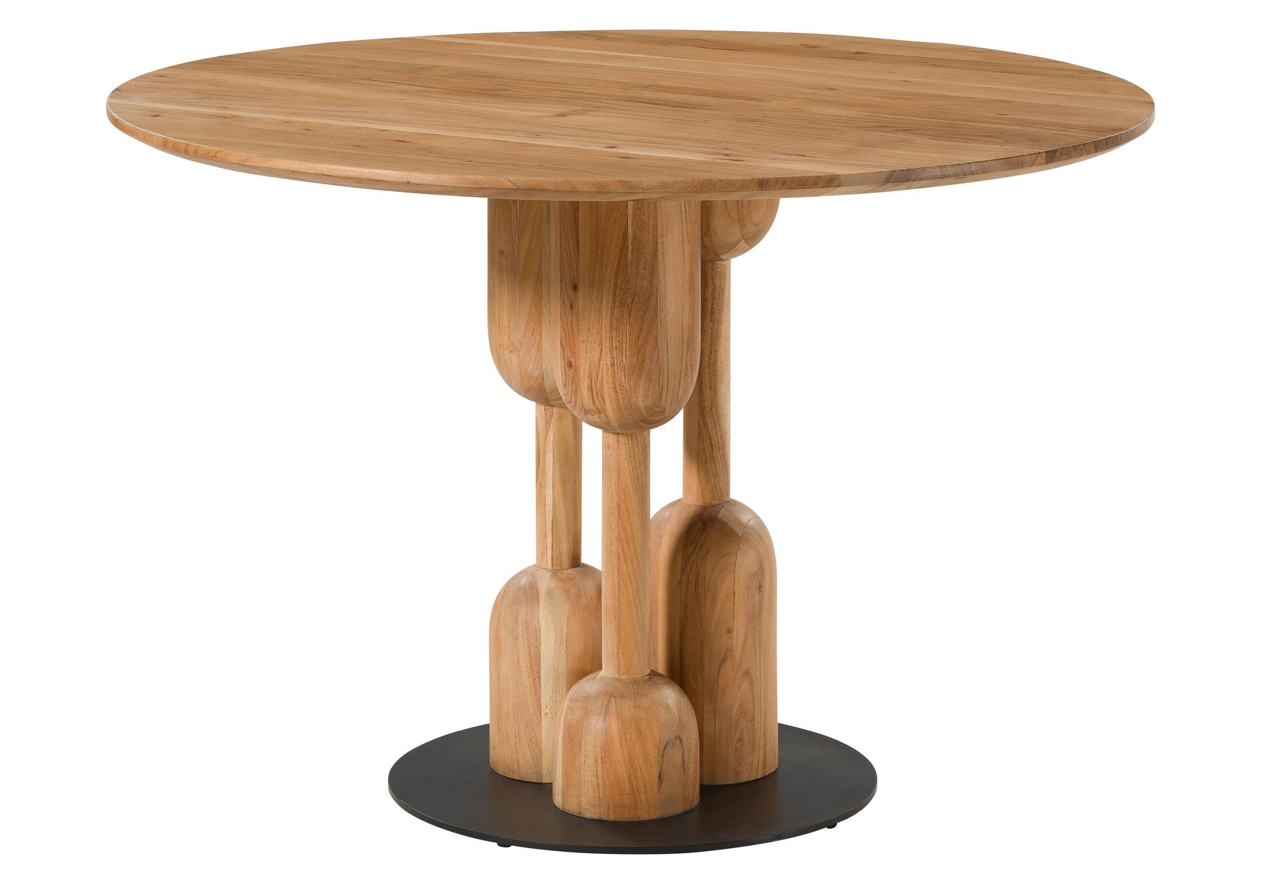 ESSTISCH rund Akazie 115x115x76 natur lackiert NARA - Naturfarben, Holz (115/115/76cm) - Massivmoebel24