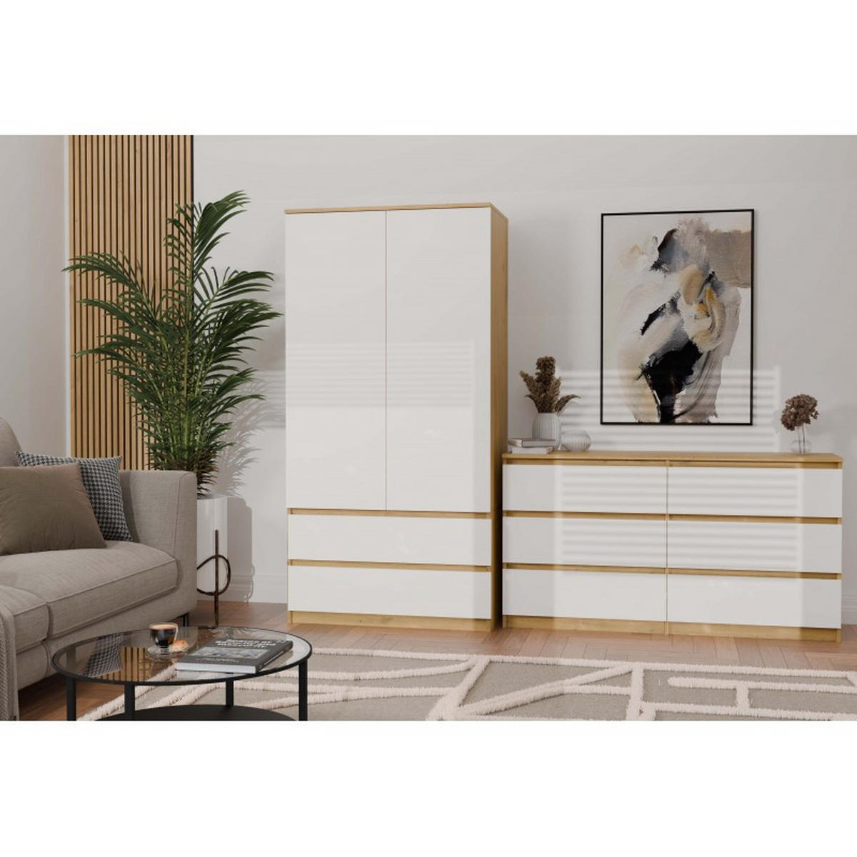 KOMMODE Anthrazit, Weiß 138/75/40 - Anthrazit/Weiß, Holzwerkstoff (138/75/40cm) - RAUMHIRSCH FURNITURE