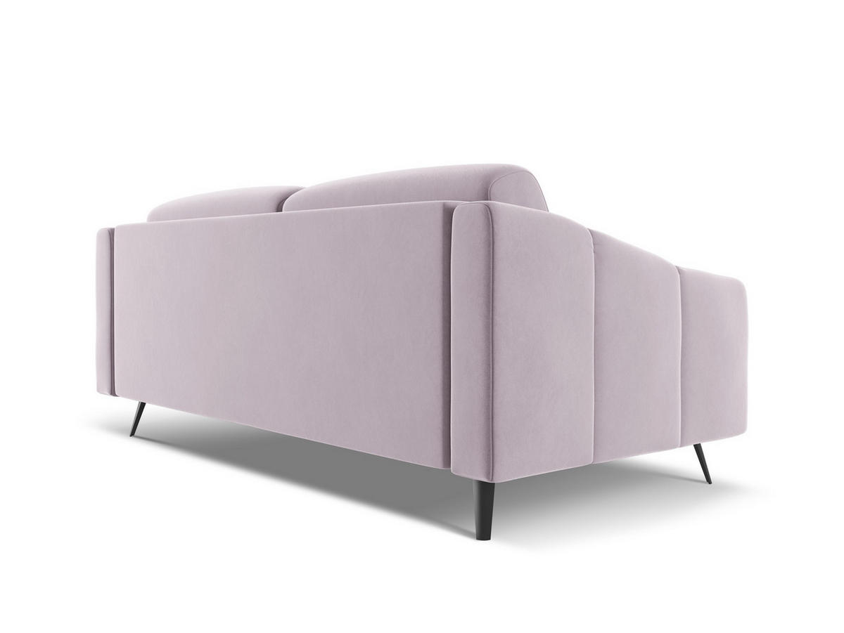 3-SITZER SOFA Samt Stoff Violett - Lila/Flieder, Textil/Metall (202/80/95cm) - Makamii