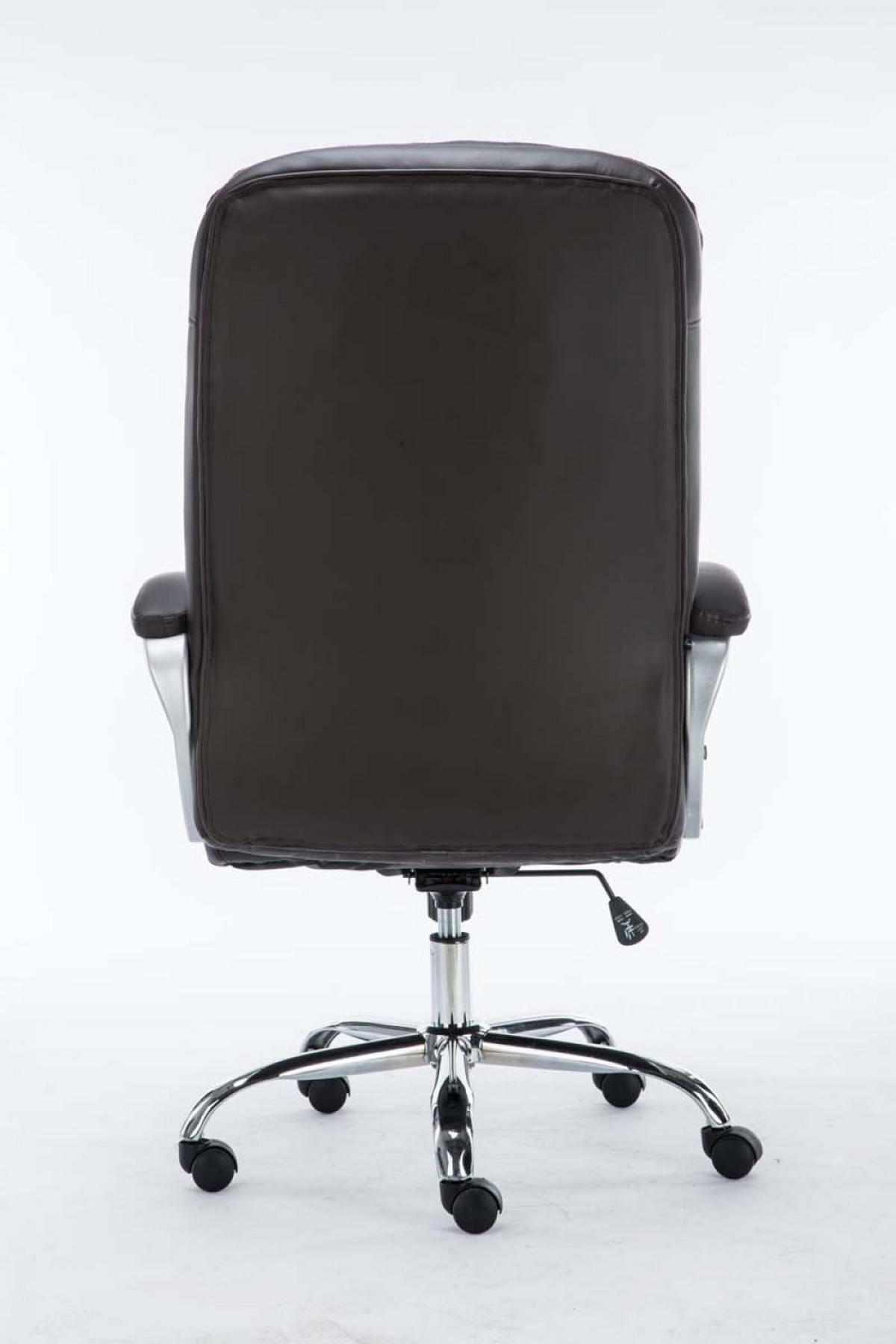 CHEFSESSEL Lederlook braun - Chromfarben/Braun, Textil/Metall (68/116/77cm) - CLP