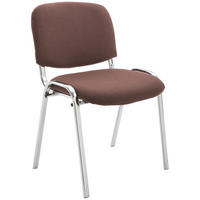 BESUCHERSTUHL Stoff braun - Chromfarben/Braun, Textil/Metall (54/79/48cm) - CLP
