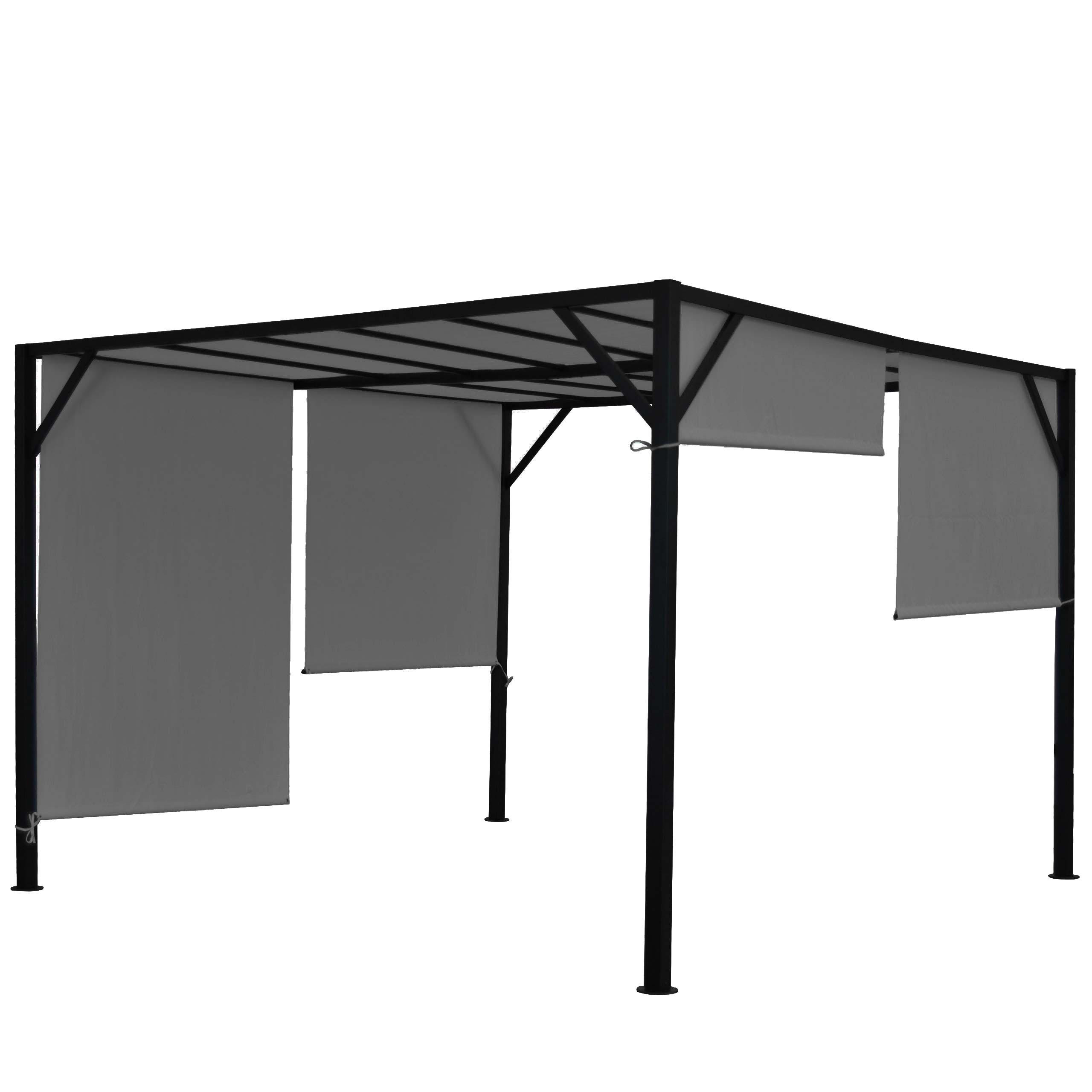 PERGOLA BEJA Grau - Grau, Metall (405/212/405cm) - MCW