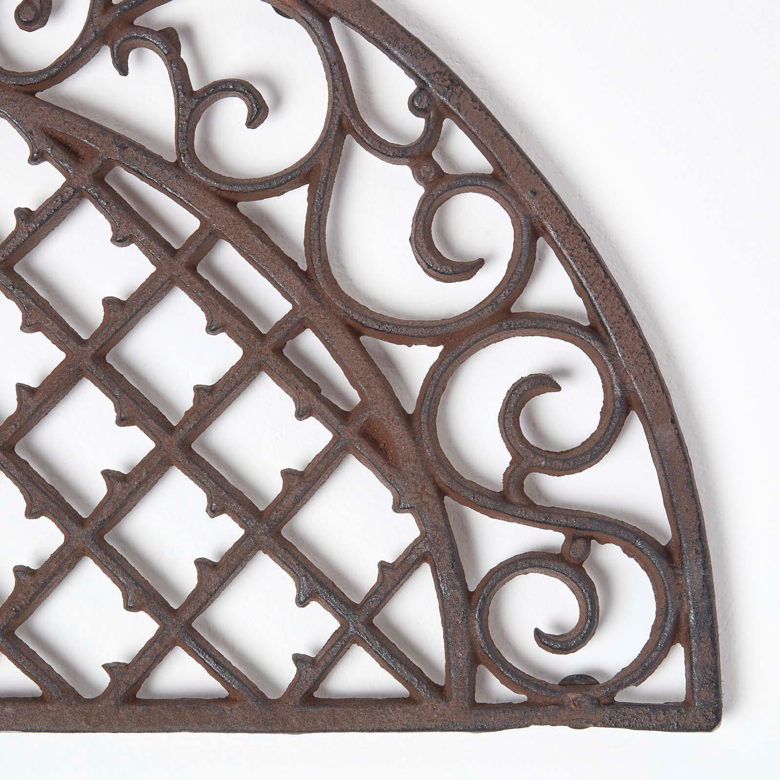 FUSSABTRETER Ornament halbrund, Gusseisen 34/66 cm - Braun, Metall (34/66cm) - Homescapes
