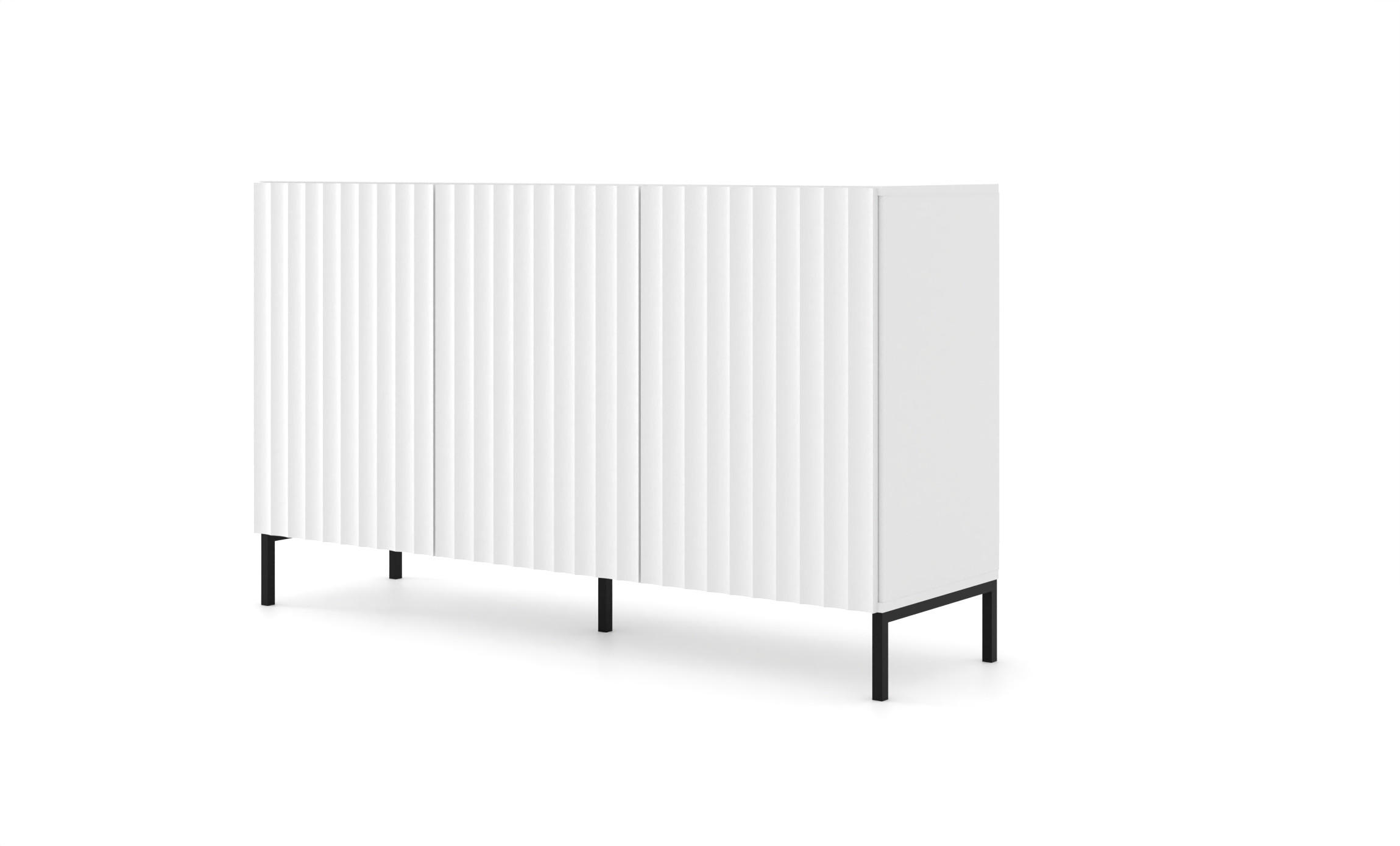 KOMMODE Weiß, Schwarz 150/87/42 - Schwarz/Weiß, Holzwerkstoff (150/87/42cm) - RAUMHIRSCH FURNITURE