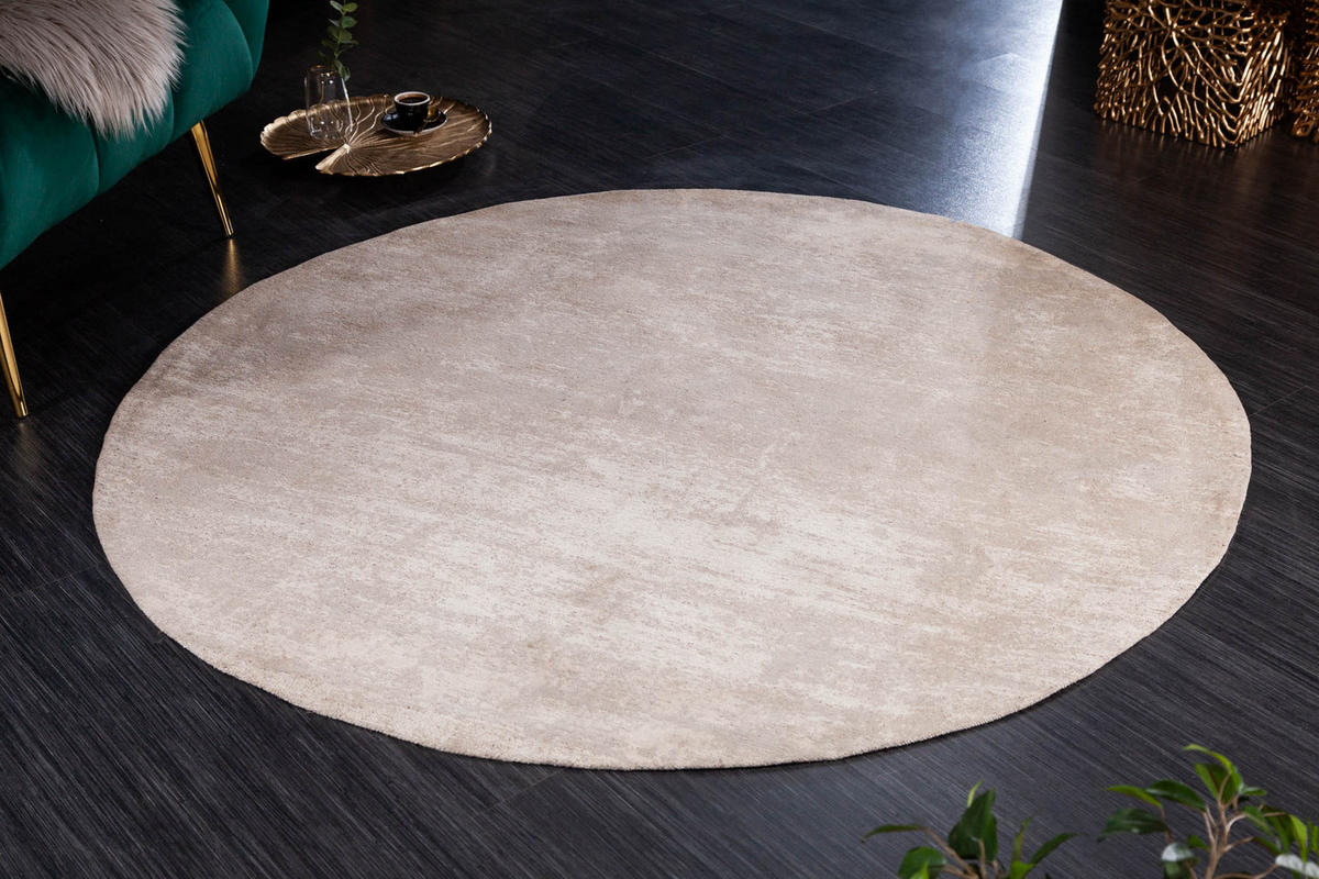 INDOOR-TEPPICH MODERN ART Stoff Beige 150 cm - Beige, Textil (150/150cm) - riess-ambiente