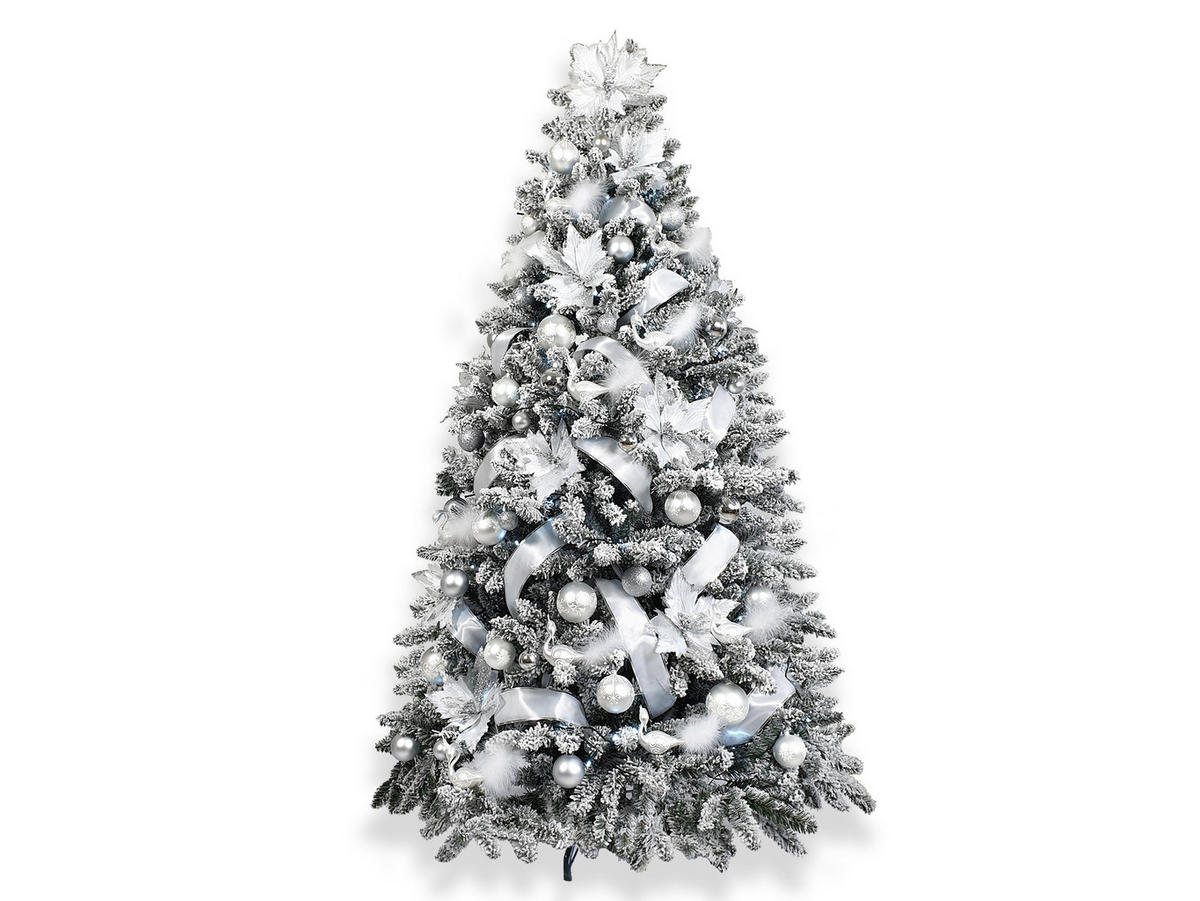 WEIHNACHTSBAUM künstlicher DELUXE VIOLA 180 cm, weiß, 2D, 1068 Zweige, inkl. Metallständer - Weiß, Kunststoff/Metall (116/180cm) - LAALU