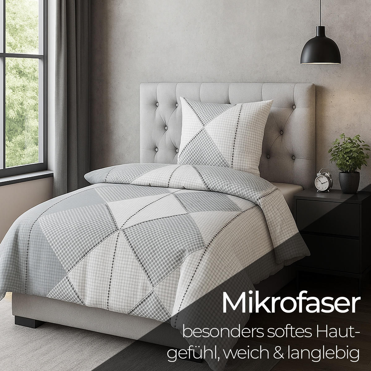 BETTWÄSCHE-SET (135x200cm) - Sardinien - Hellgrau, Textil (135/200cm) - Bestlivings