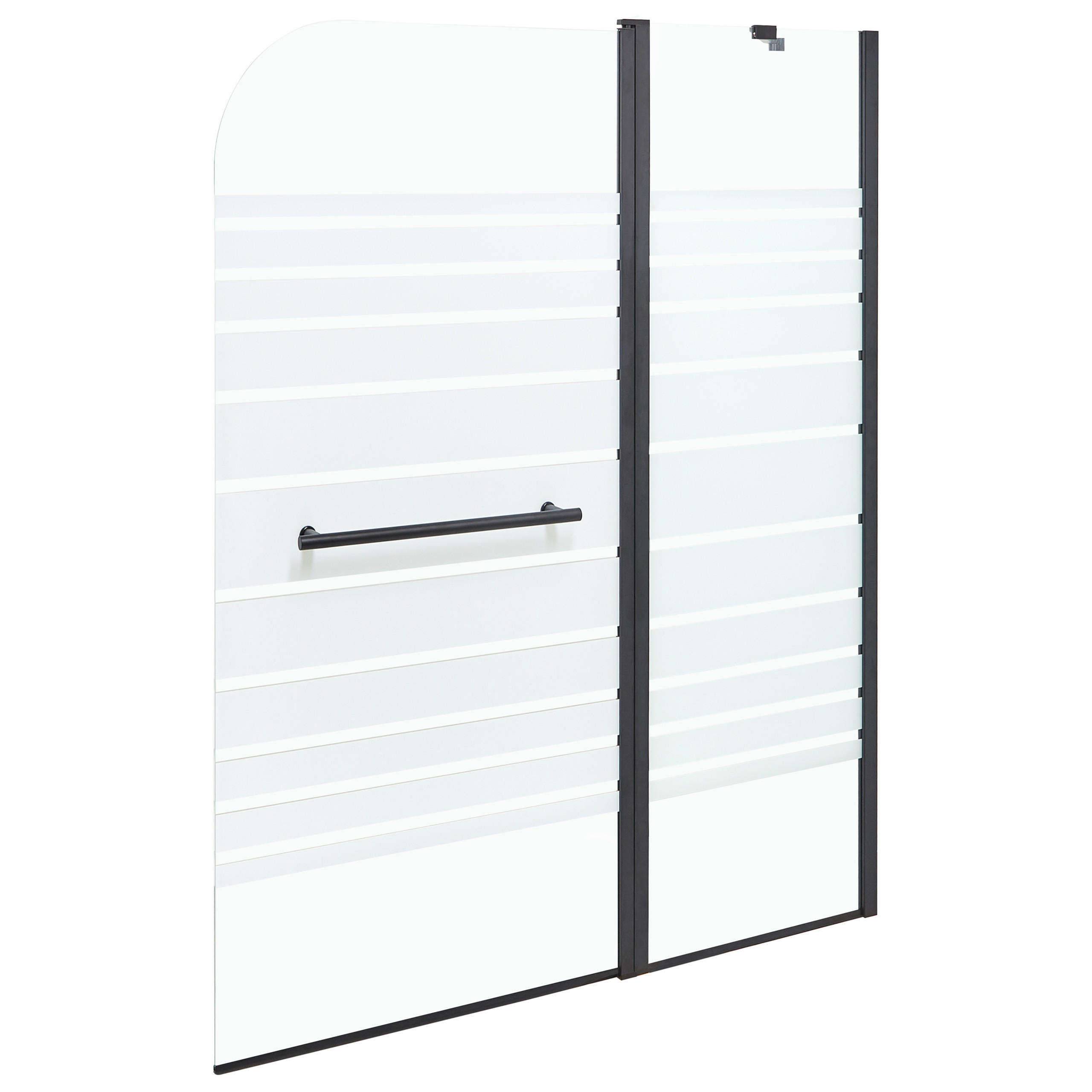BADEWANNENAUFSATZ 140/100 cm Schwarz Tuapi - Transparent/Schwarz, Glas (100/140cm) - Beliani