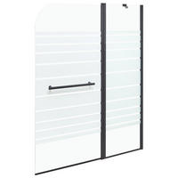NÁSTAVEC NA VANU 140/100 cm Černý Tuapi - černá/průhledná, sklo (100/140cm) - Beliani