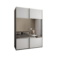 SCHWEBETÜRENSCHRANK 245,5/170/64 2-türig - Silberfarben/Schwarz, Holz/Metall (170/245/64cm) - Abiks Möbel