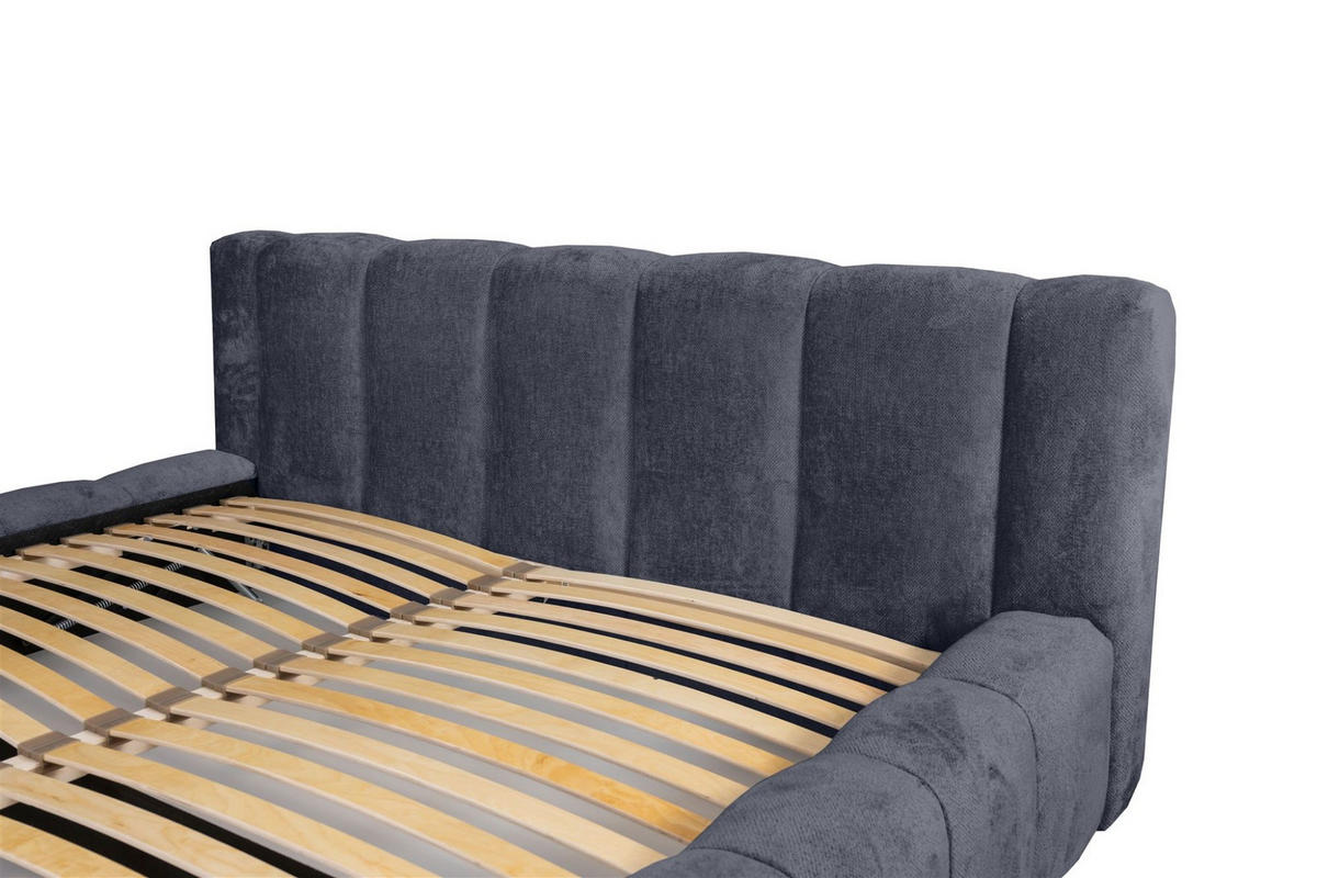 POLSTERBETT Hailey In Tender Way - Dunkelblau, Holzwerkstoff/Textil (140/200cm) - Fun Möbel