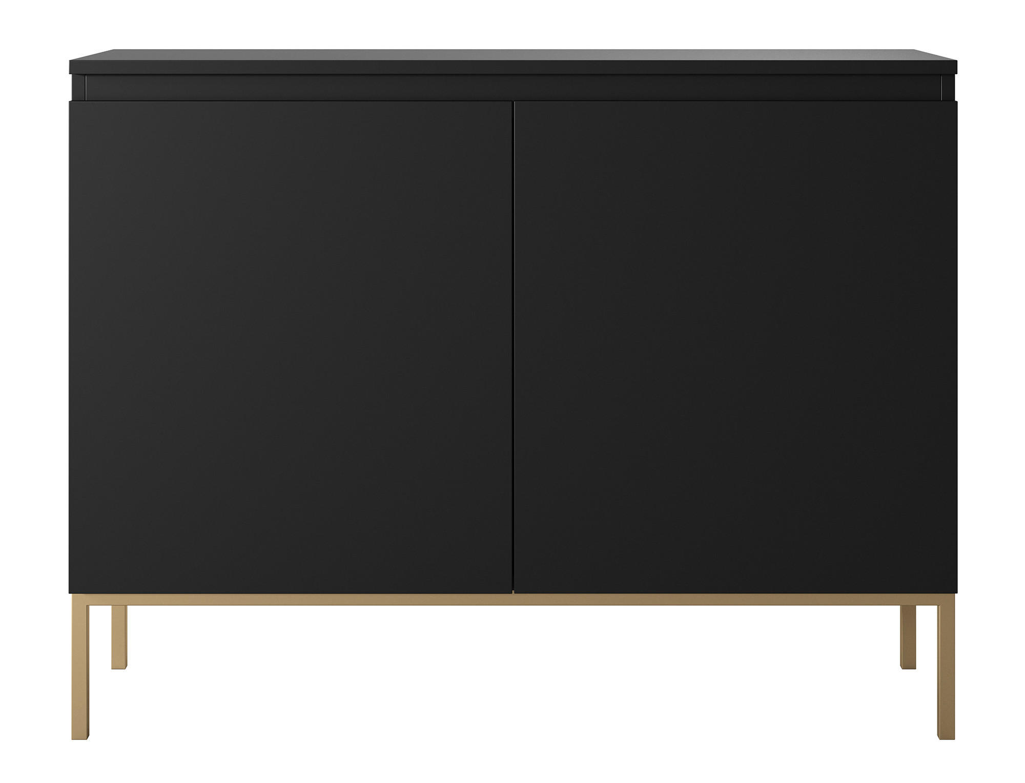 SIDEBOARD Bemmi Schwarz mit goldenen Metallbeinen 100 cm - Goldfarben/Schwarz, Holzwerkstoff/Metall (100/77/35cm) - Selsey