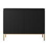 SIDEBOARD Bemmi Schwarz mit goldenen Metallbeinen 100 cm - Goldfarben/Schwarz, Holzwerkstoff/Metall (100/77/35cm) - Selsey