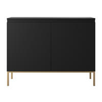 SIDEBOARD Bemmi Schwarz mit goldenen Metallbeinen 100 cm - Goldfarben/Schwarz, Holzwerkstoff/Metall (100/77/35cm) - Selsey