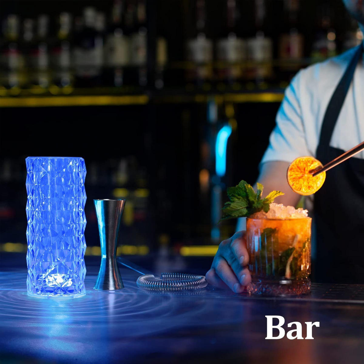 TISCHLAMPE Wahnflam 9.0/21.0/9.0 cm - Transparent, Kunststoff (9/9/21cm) - ZMH