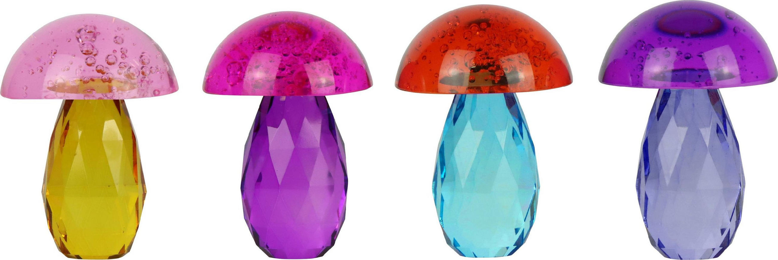 BRIEFBESCHWERER Glückpilz 4er-Set bunt - Multicolor, Glas (6/8.5/6cm) - FURNARO