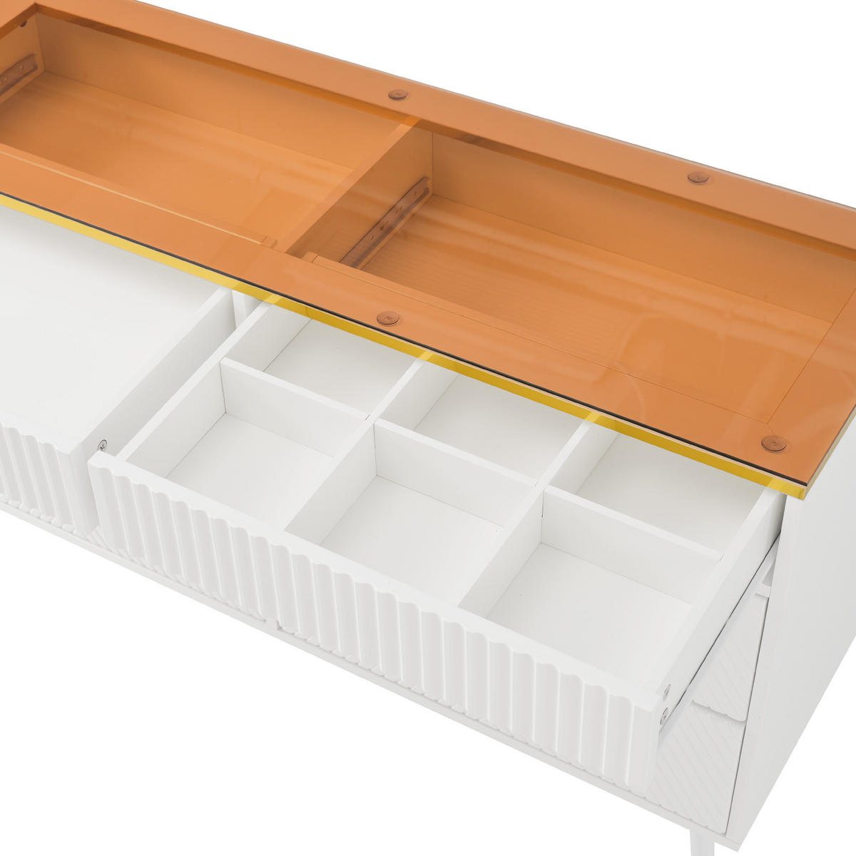 KOMMODE DE-38271 120/40/76 cm mit 6 Schubladen Weiß - Weiß, Holzwerkstoff (120/76/40cm) - ComfortXL