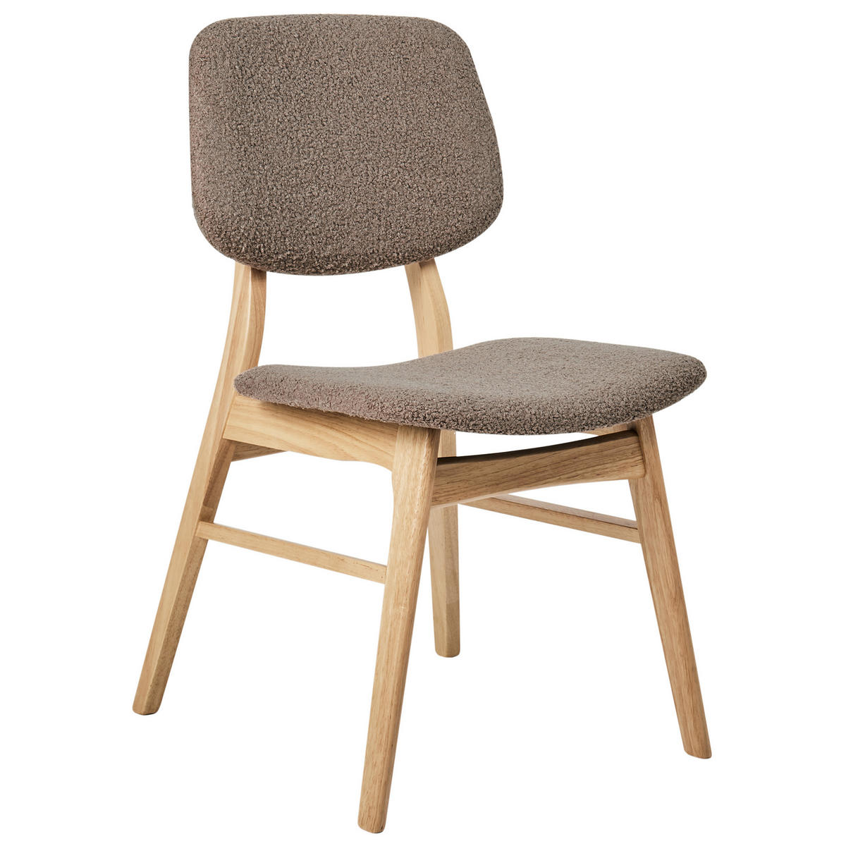 ESSZIMMERSTUHL 2er-Set Hellbraun/Taupe Elaine - Braun/Grau, Textil (48/81/54cm) - Beliani