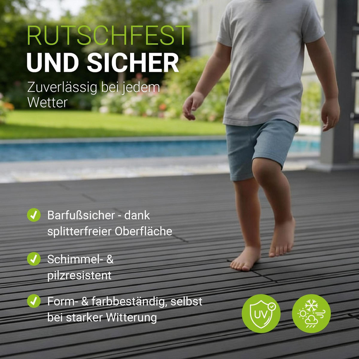 TERRASSENDIELEN WPC Anthrazit 6 m² - Anthrazit, Kunststoff (220/14.6/2.5cm) - Juskys
