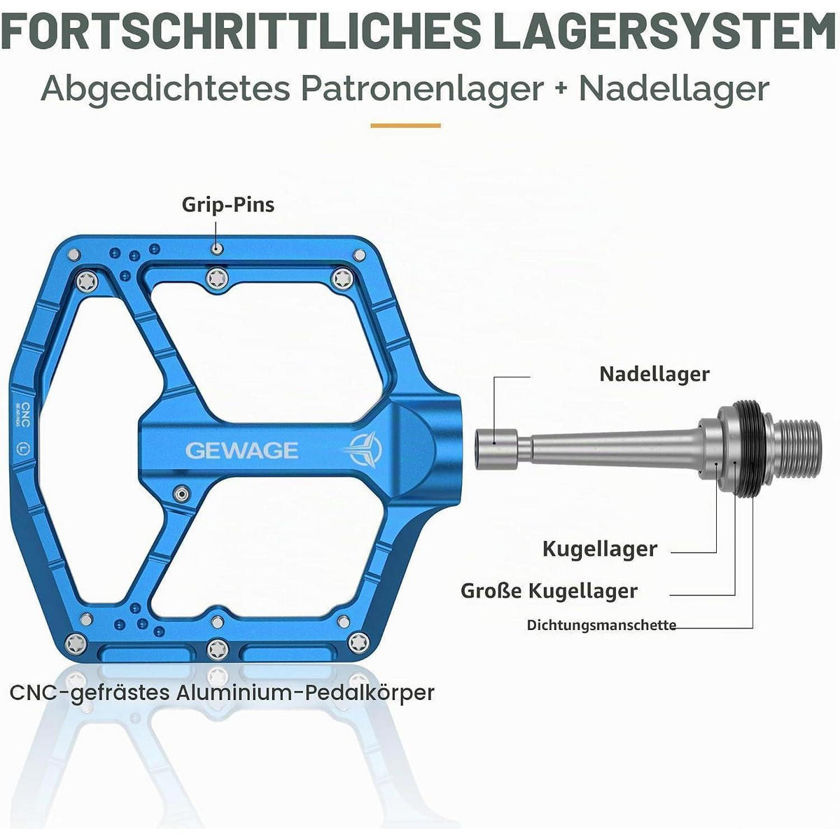 FAHRRADPEDALE CNC Aluminium blau - Blau, Metall (10.4/1.5/11cm)