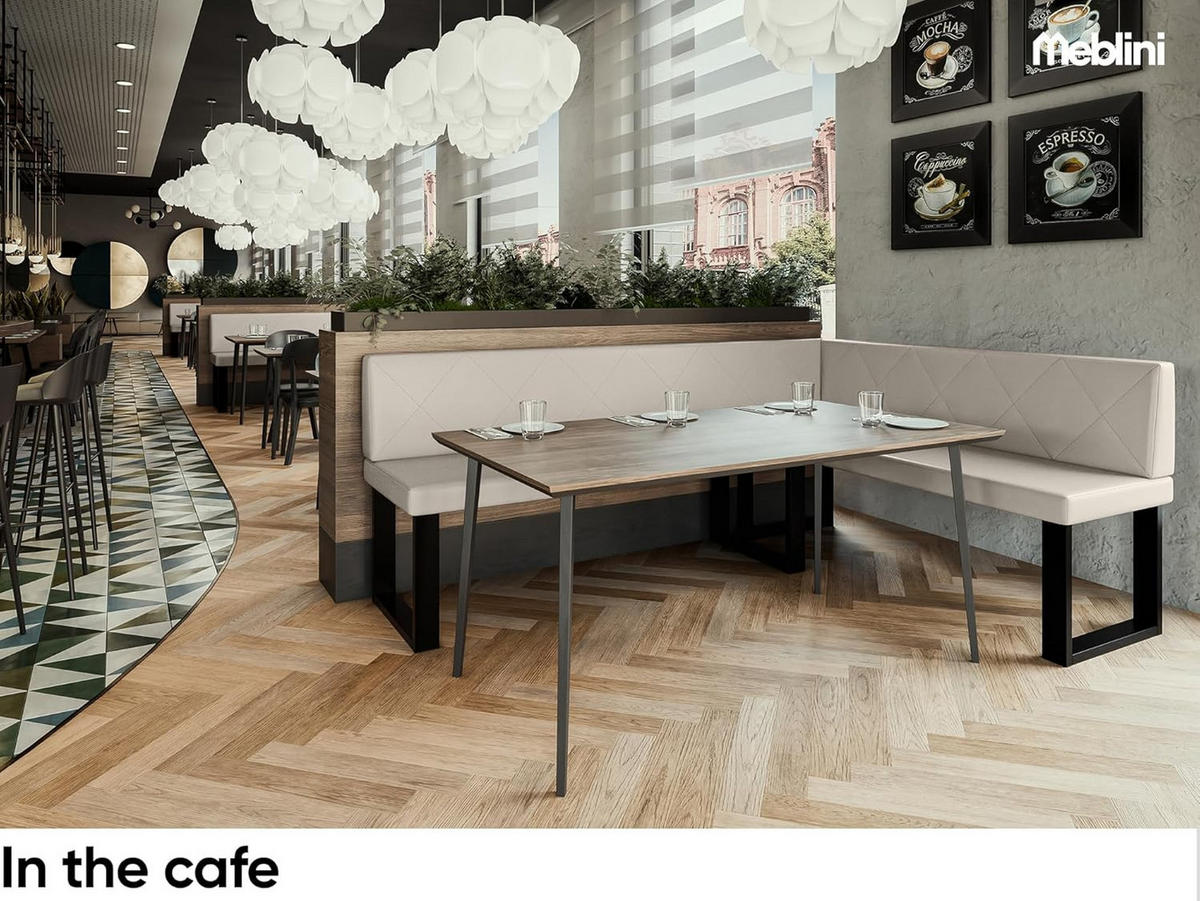 ECKBANK ERIC_U - Beige, Leder (142/196cm) - Meblini