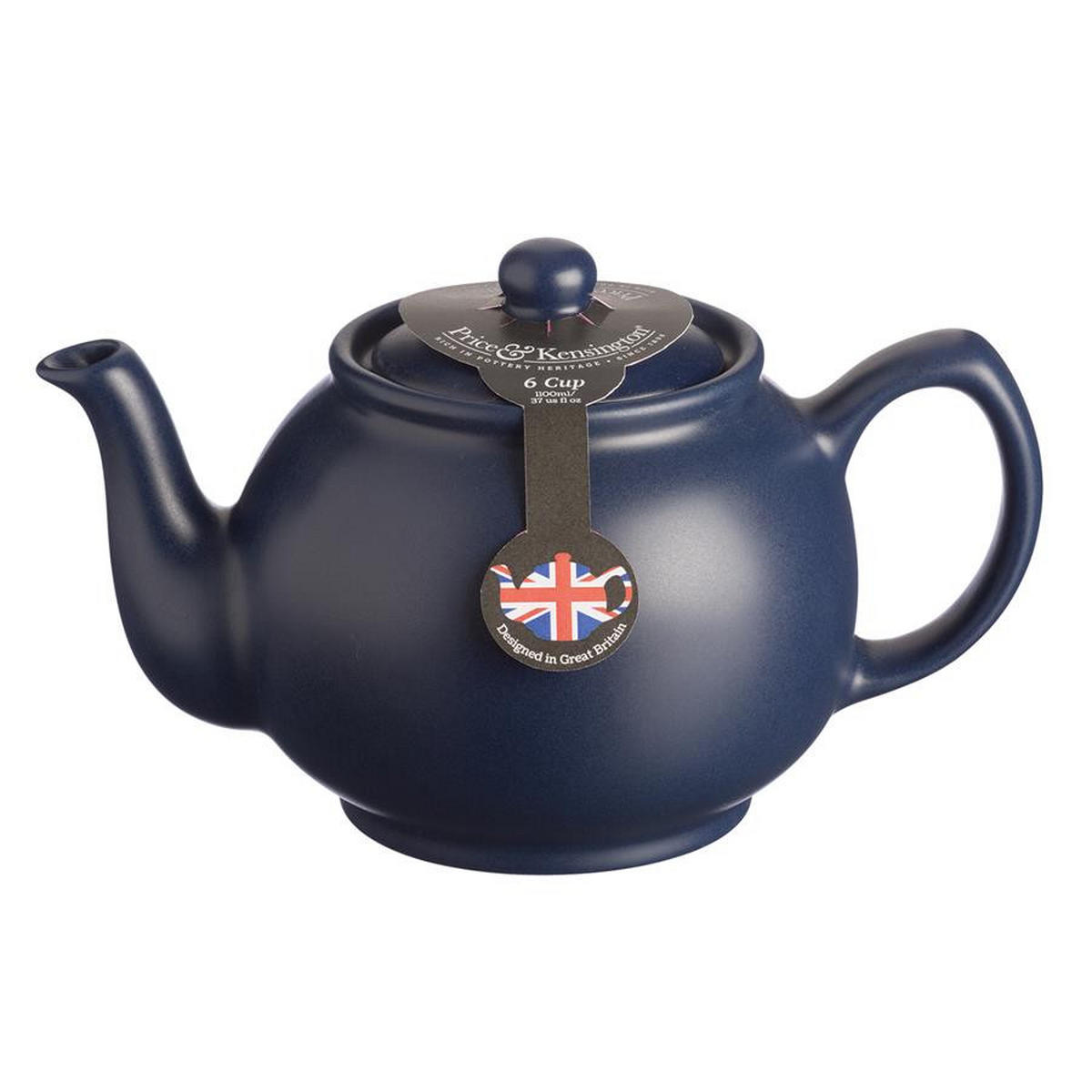 TEEKANNE 1100 ml Steingut matt blau, für 6 Tassen - Blau, Keramik (1.1L) - Price & Kensington