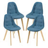 ESSZIMMERSTUHL Kopparberg 4er-Set - Blau, Textil (53/86/47cm) - [en.casa]