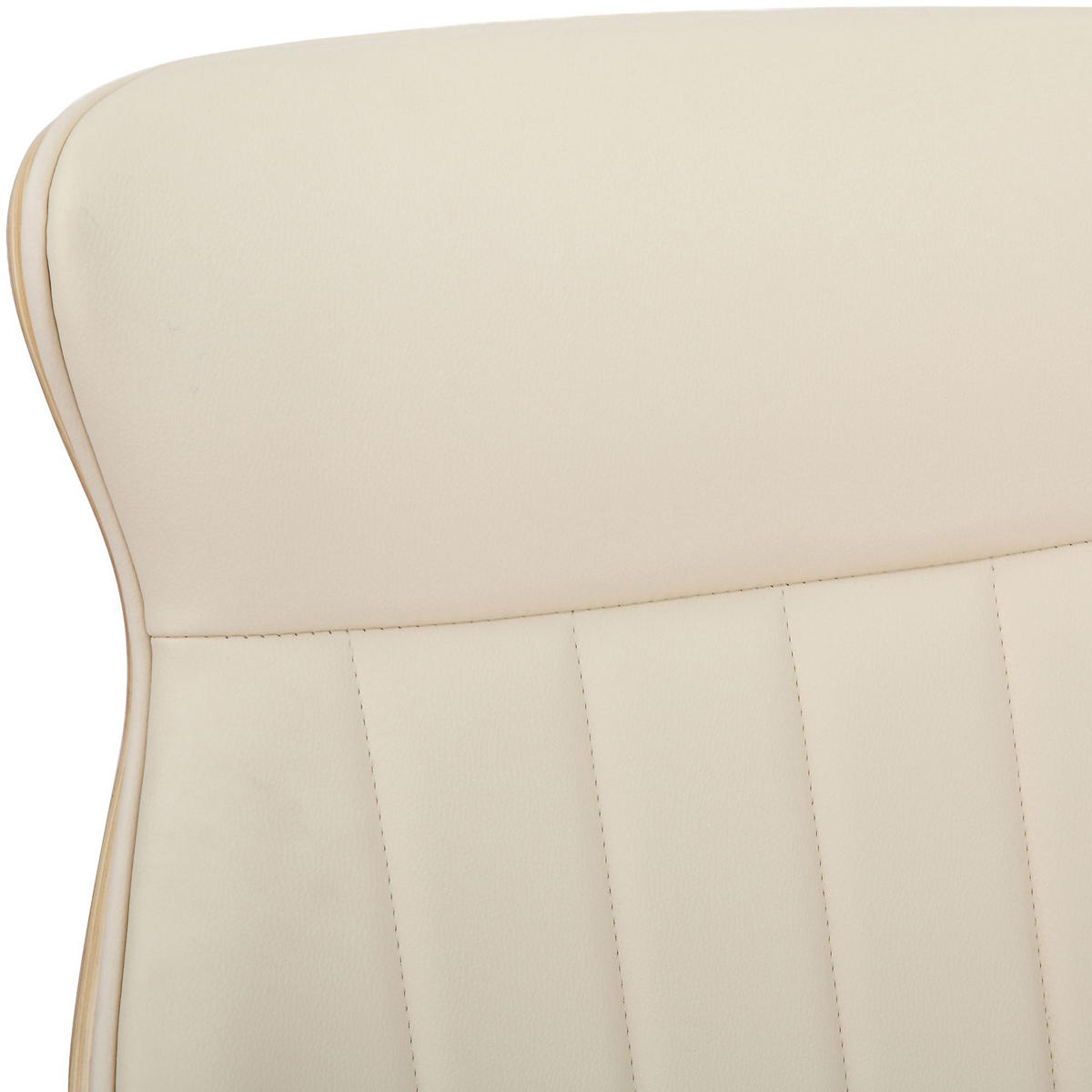 DREHSTUHL Lederlook Natura/Creme - Chromfarben/Eukalyptusholzfarben, Textil/Metall (63/100/68cm) - CLP