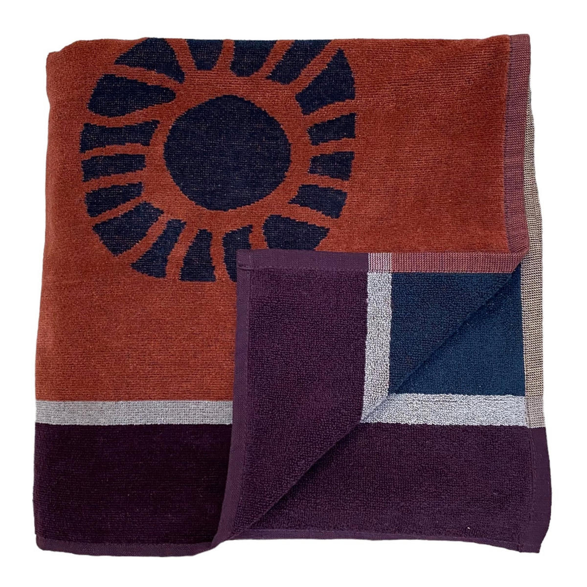 STRANDTUCH Frottee Velours Jacquard Tribalno 140x180 400g/m² - Braun, Textil (140/180cm) - LE COMPTOIR DE LA PLAGE