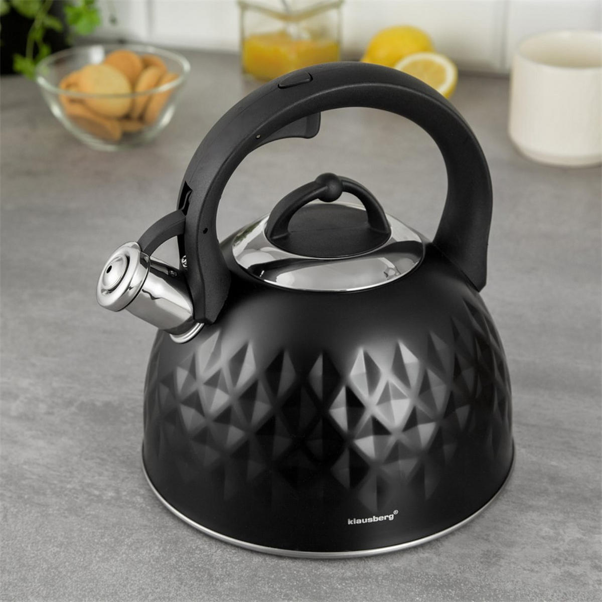 WASSERKESSEL Schwarz 25/22/24 cm KB7550 - Schwarz, Metall (25cm) - Klausberg 