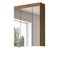 SPIEGELSCHRANK Eiche Artisan 60 x 79 cm, Badschrank 3-türig - Eiche Artisan, Glas/Holzwerkstoff (60/79/19cm) - Inn.Furn