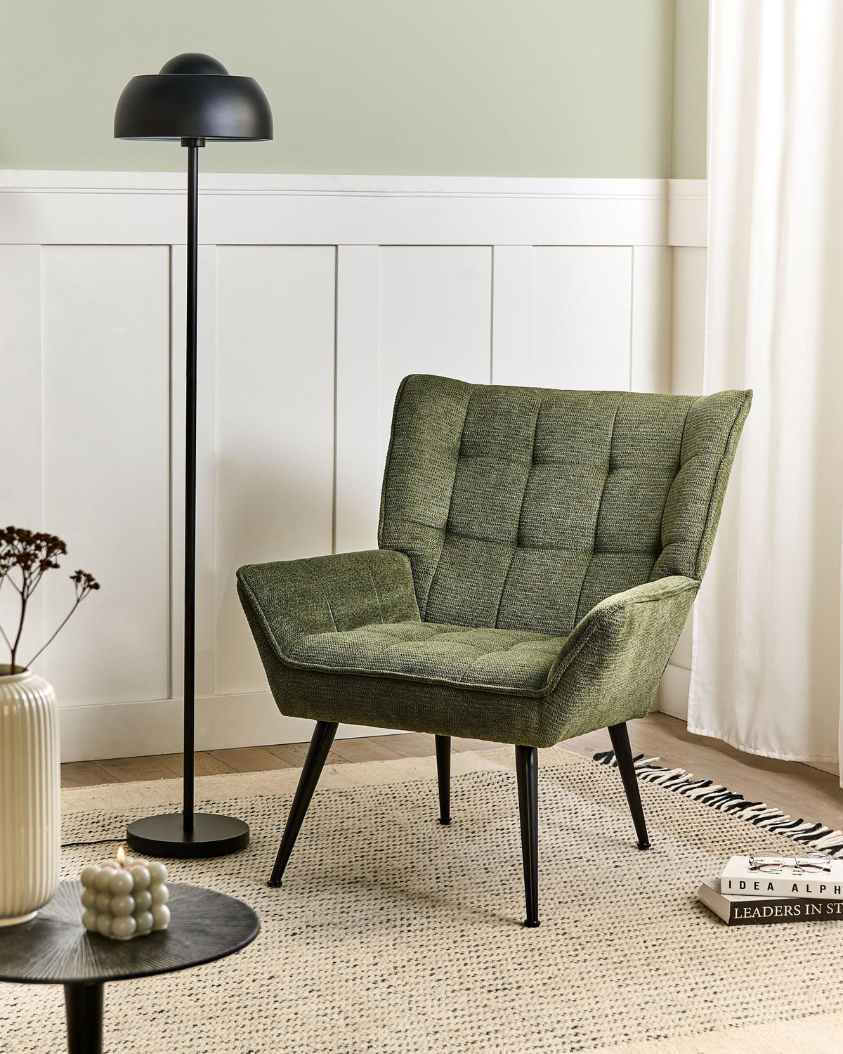 SESSEL Stoff Grün Bellingmo - Grün, Textil (75/85/60cm) - Beliani