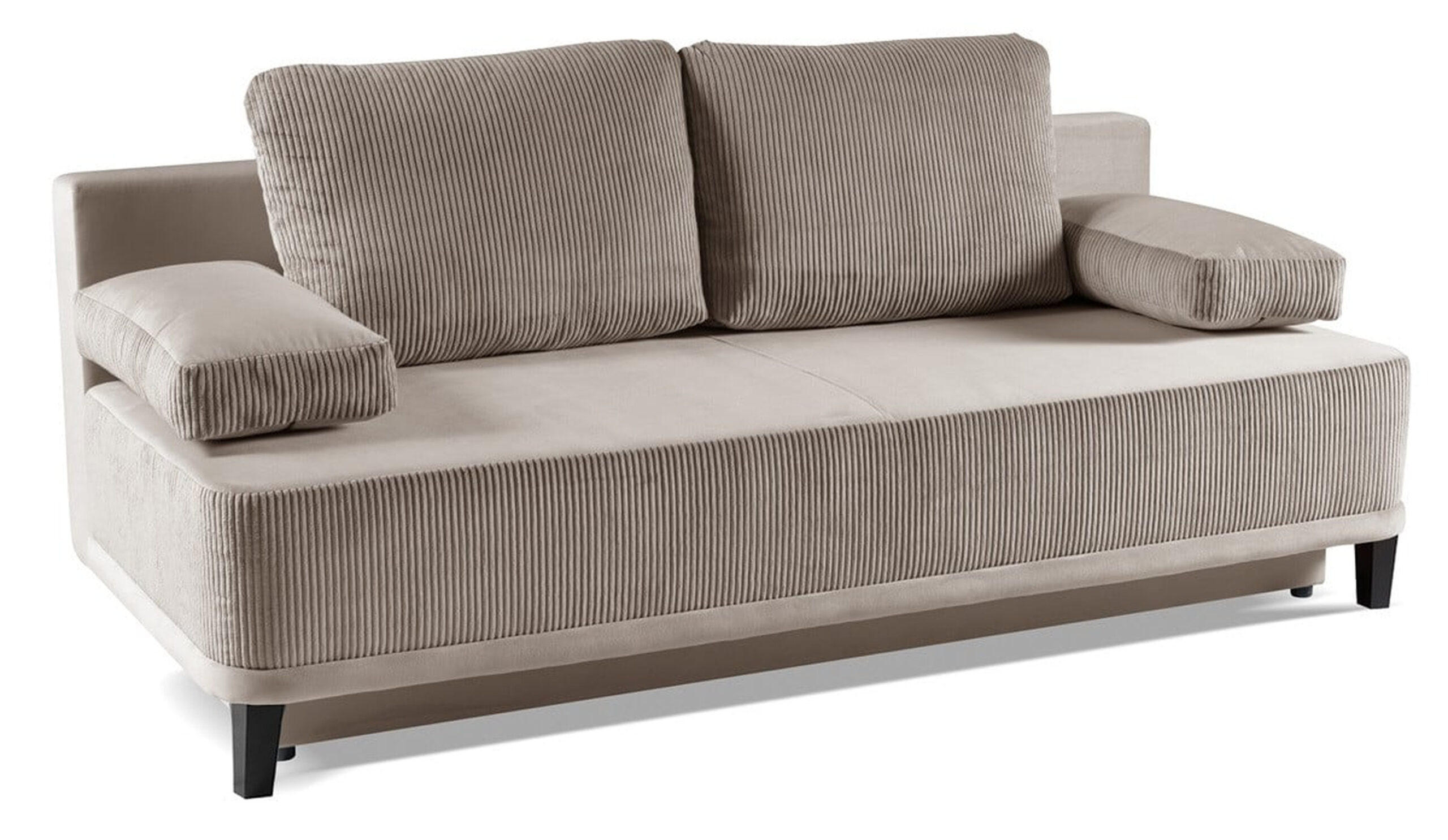 SCHLAFSOFA OSLO, Sofa mit Schlaffunktion und Bettkasten, Farbe: Beige, Cordstoff - Beige, Textil (200/90/91cm) - Sepro Meble